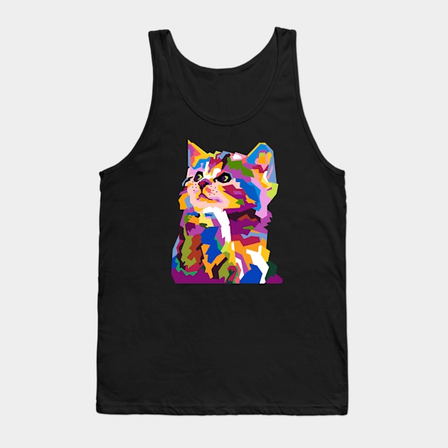 Cute cat in WPAP Tank Top by smd90